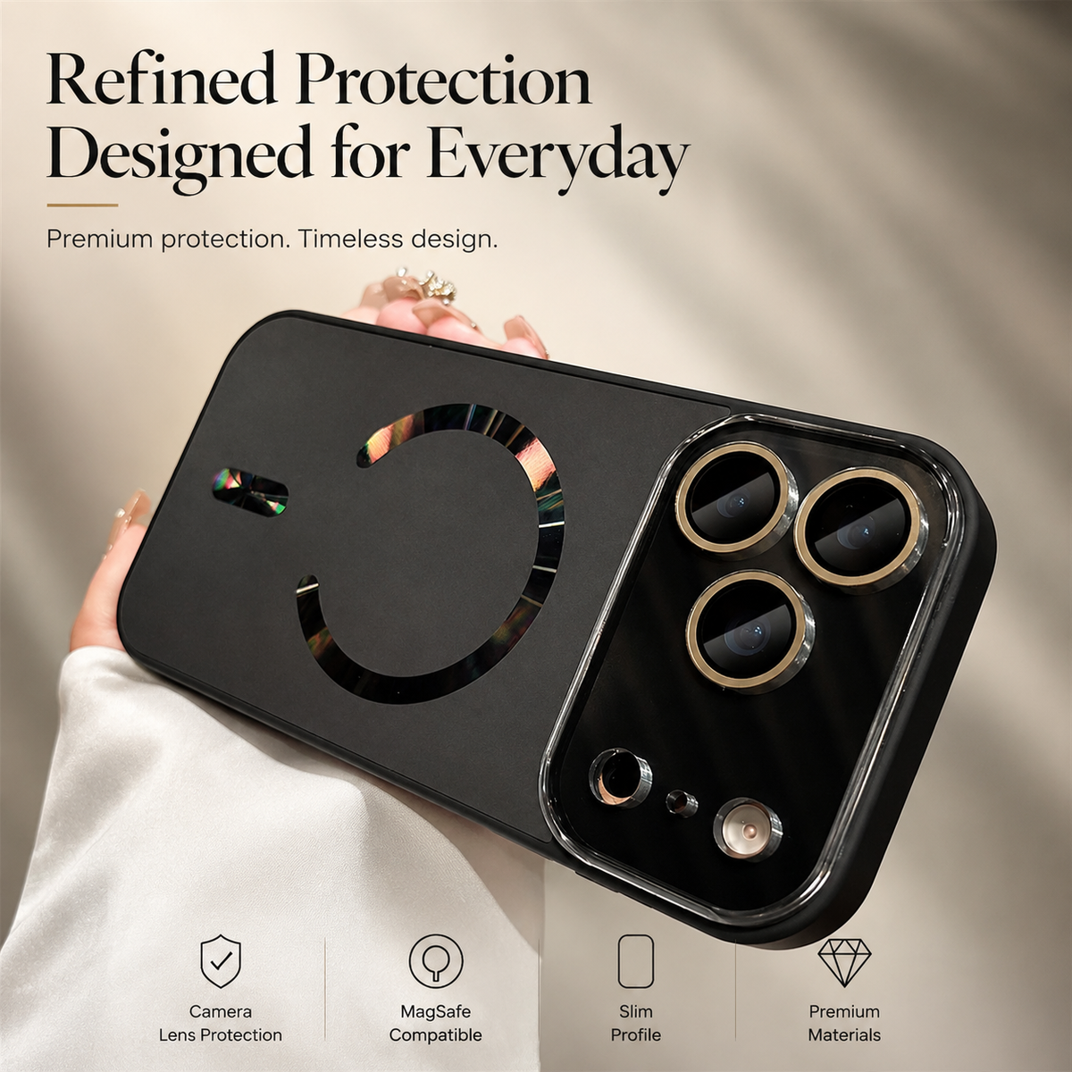 Premium iPhone Case MagSafe Compatible Matte Glass Shockproof Protective Cover Camera Lens Protection Anti Fingerprint Slim Magnetic Full Coverage
