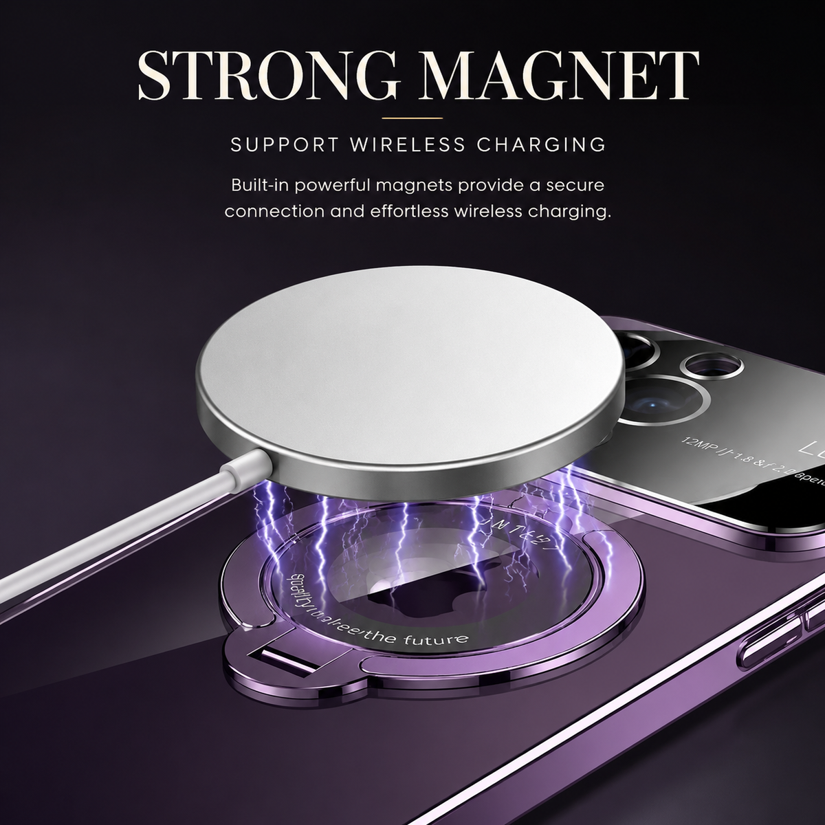 Premium iPhone Case MagSafe Compatible Matte Ring Stand Shockproof Protective Cover Hard PC Camera Lens Protection Ultra Thin Slim Magnetic Design
