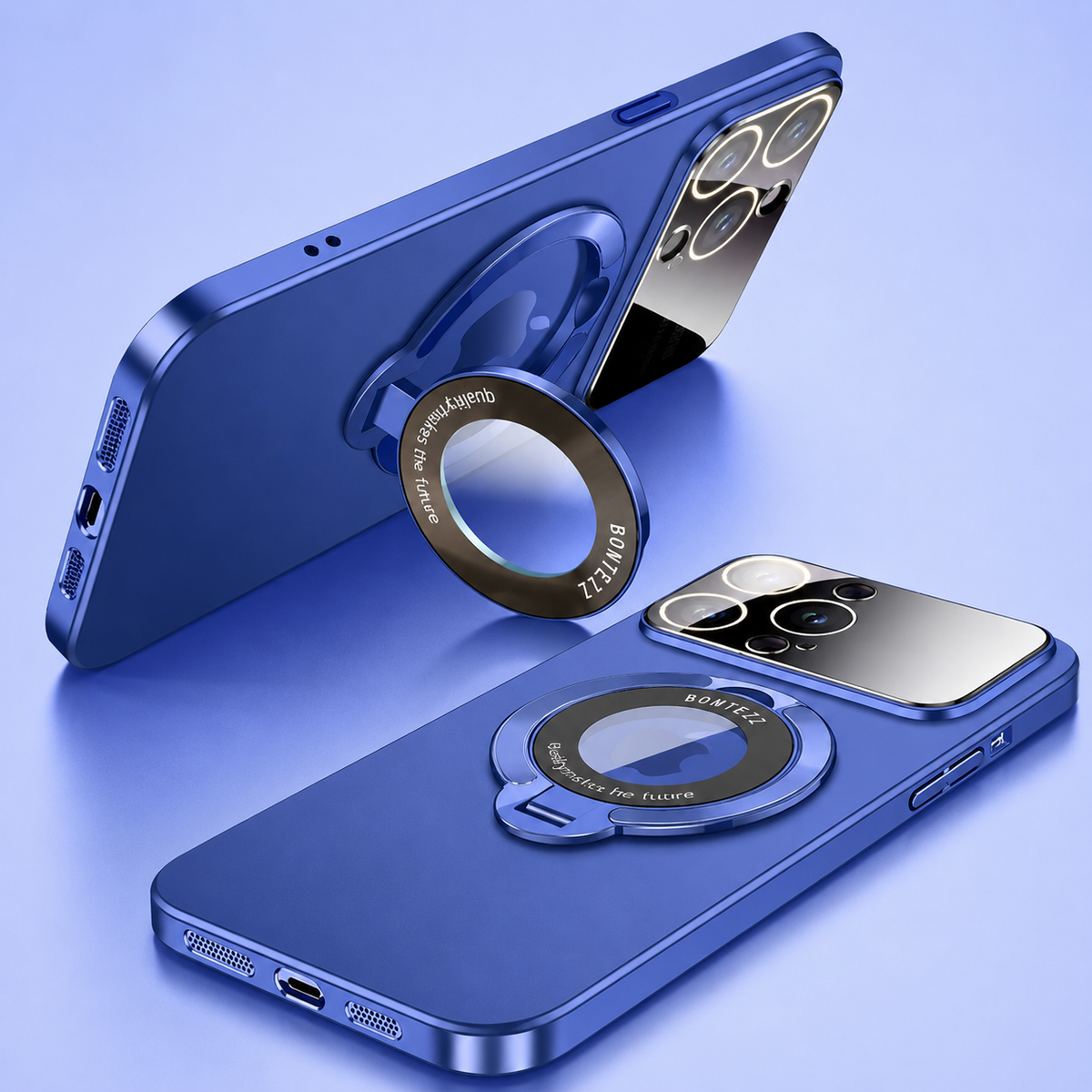 Premium iPhone Case MagSafe Compatible Matte Ring Stand Shockproof Protective Cover Hard PC Camera Lens Protection Ultra Thin Slim Magnetic Design