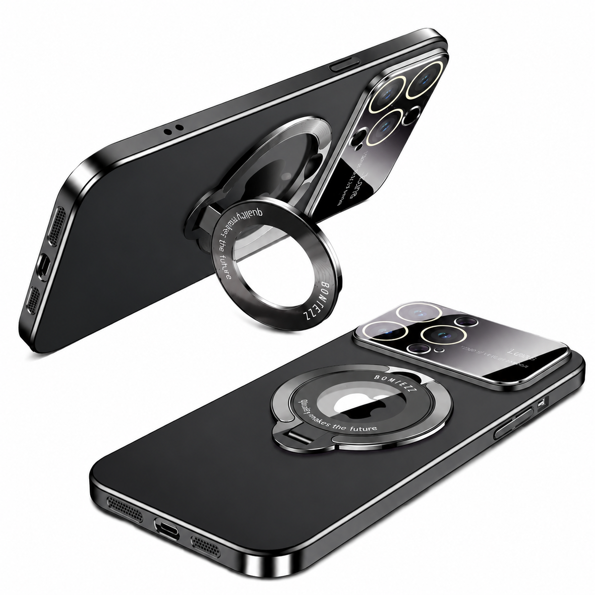 Premium iPhone Case MagSafe Compatible Matte Ring Stand Shockproof Protective Cover Hard PC Camera Lens Protection Ultra Thin Slim Magnetic Design