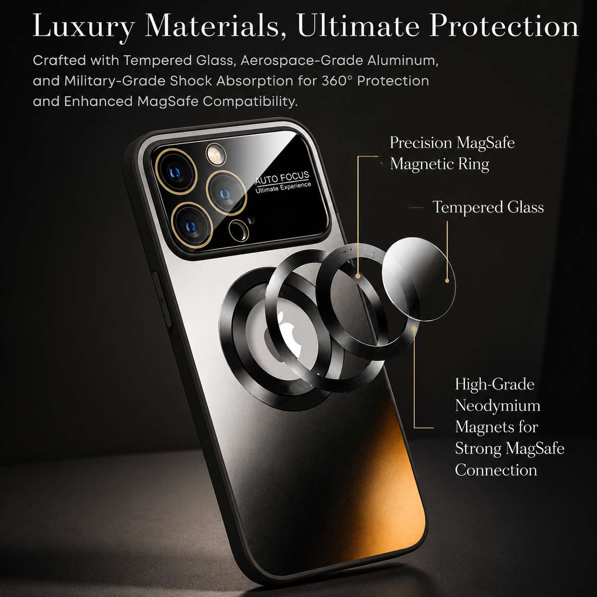 Premium iPhone Case MagSafe Compatible Matte Shockproof Protective Cover Camera Lens Protection Magnetic Slim Design Scratch Resistant Soft Touch Grip