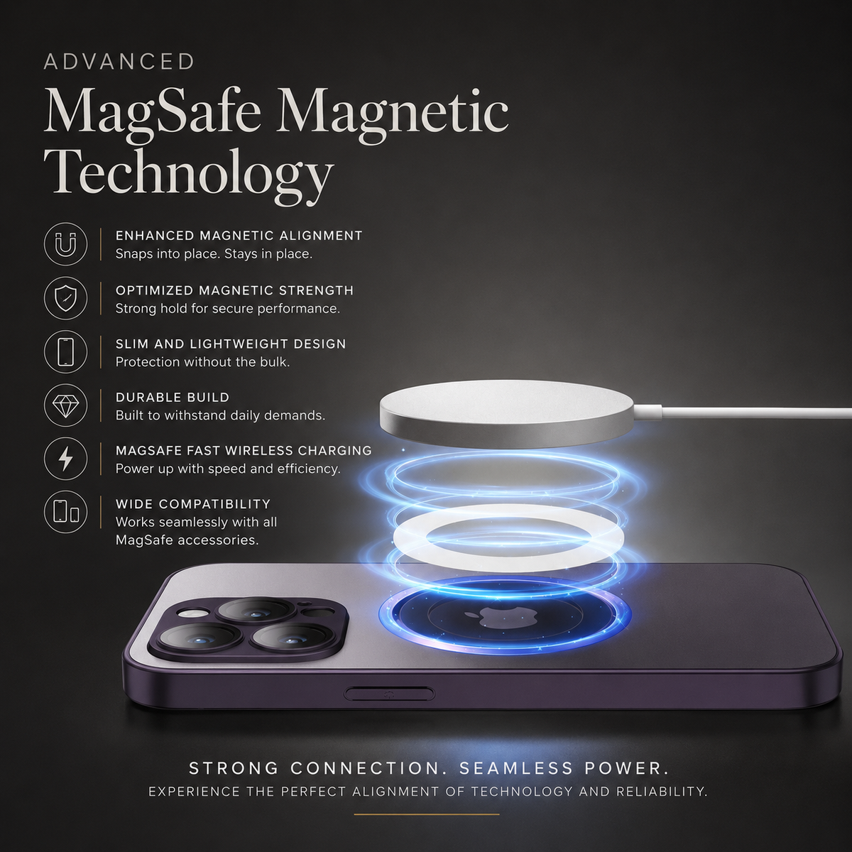 Premium iPhone Case MagSafe Compatible Matte Shockproof Protective Cover Camera Lens Protection Magnetic Slim Design Scratch Resistant Soft Touch Grip