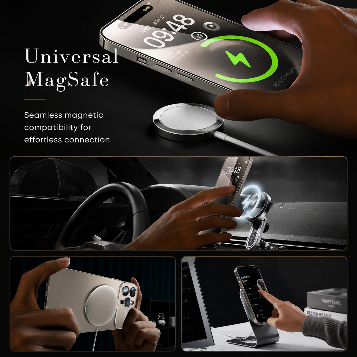 Premium iPhone Case MagSafe Compatible Matte Shockproof Protective Cover Camera Lens Protection Magnetic Slim Design Scratch Resistant Soft Touch Grip