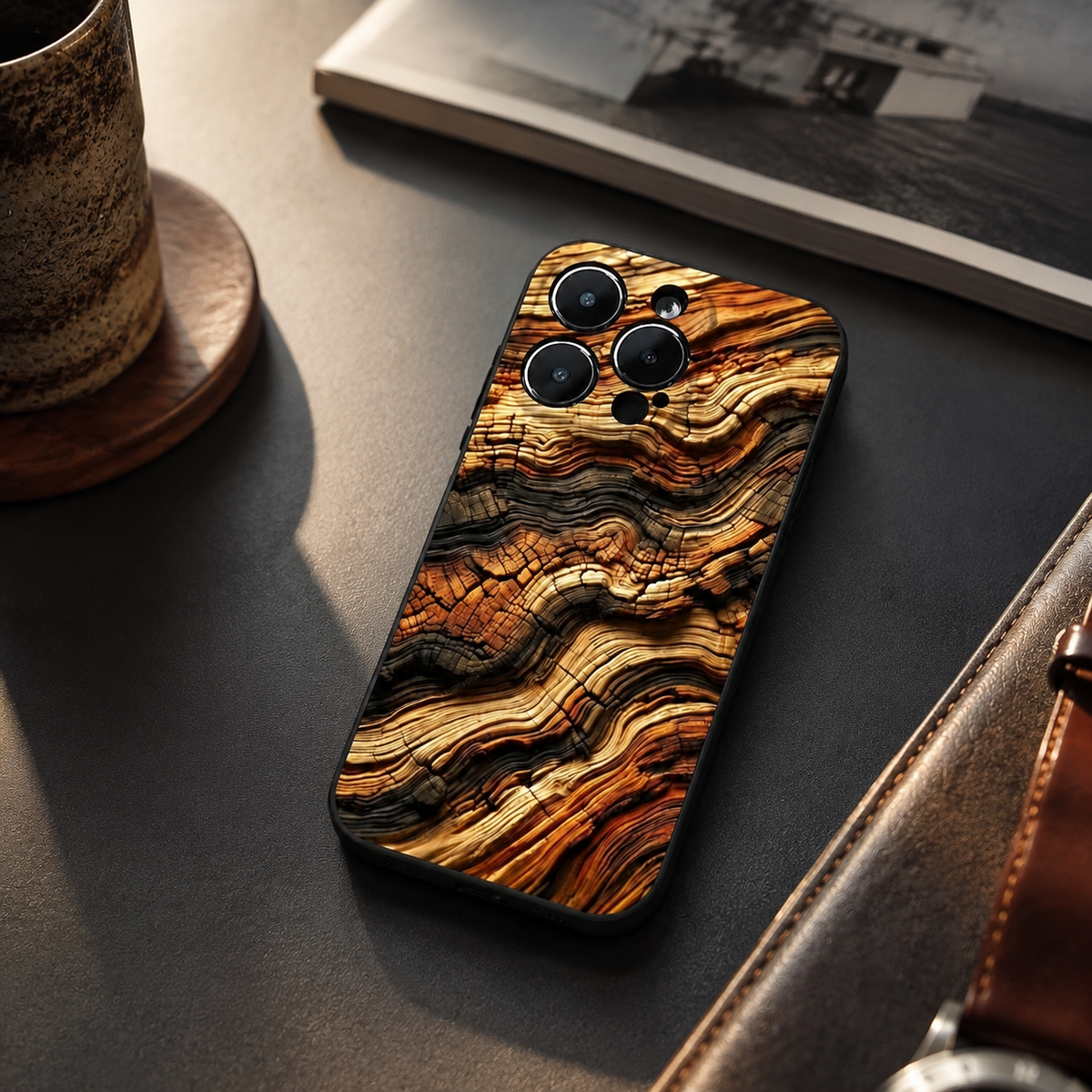 Premium iPhone Case MagSafe Compatible Natural Wood Cover Shockproof TPU Bumper Ultra Thin Protection Camera Lens Guard Slim Lightweight Design