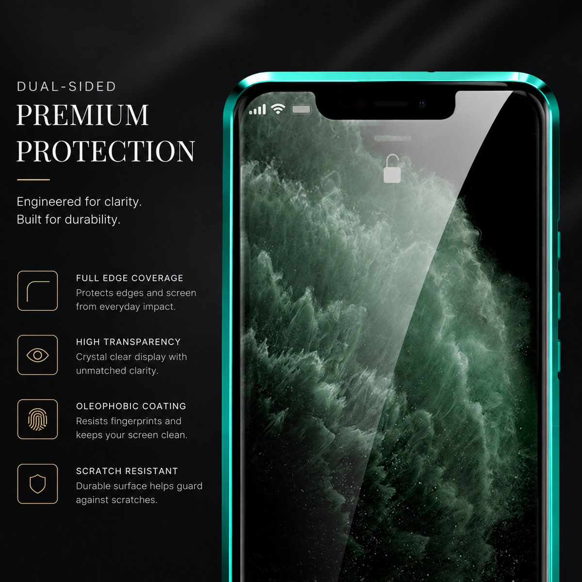 Premium iPhone Case MagSafe Compatible Privacy Screen Tempered Glass Shockproof Protective Cover Full Body Camera Lens Protection Slim Design