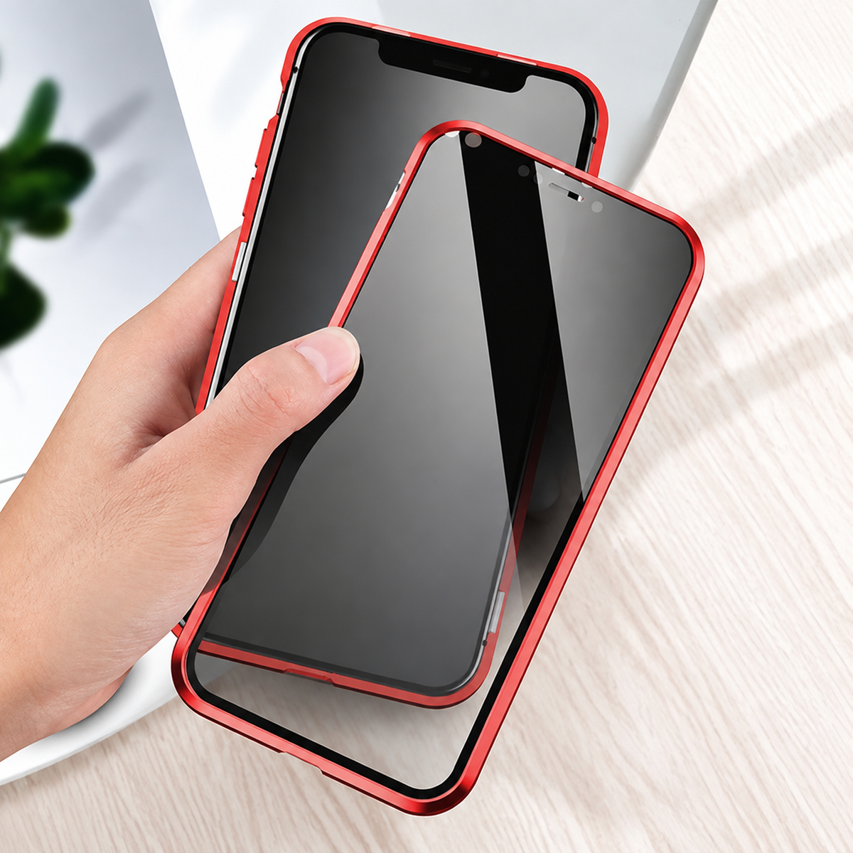 Premium iPhone Case MagSafe Compatible Privacy Screen Tempered Glass Shockproof Protective Cover Full Body Camera Lens Protection Slim Design