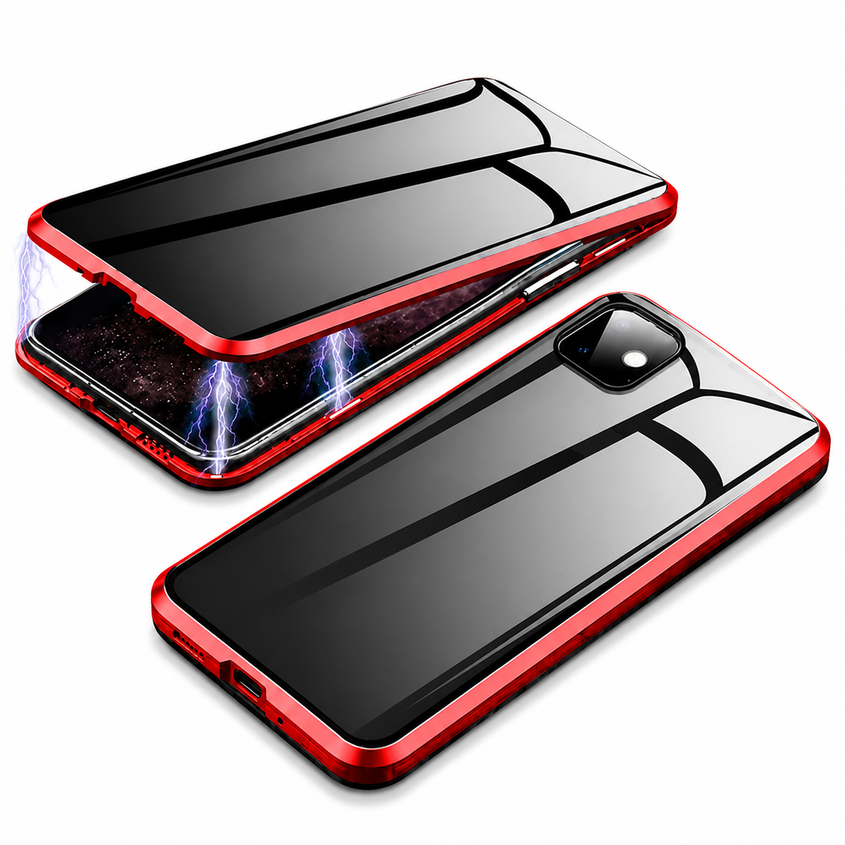 Premium iPhone Case MagSafe Compatible Privacy Screen Tempered Glass Shockproof Protective Cover Full Body Camera Lens Protection Slim Design