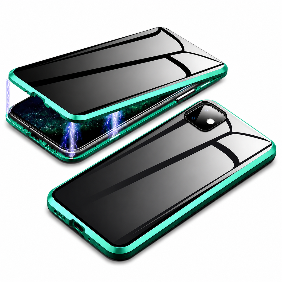 Premium iPhone Case MagSafe Compatible Privacy Screen Tempered Glass Shockproof Protective Cover Full Body Camera Lens Protection Slim Design