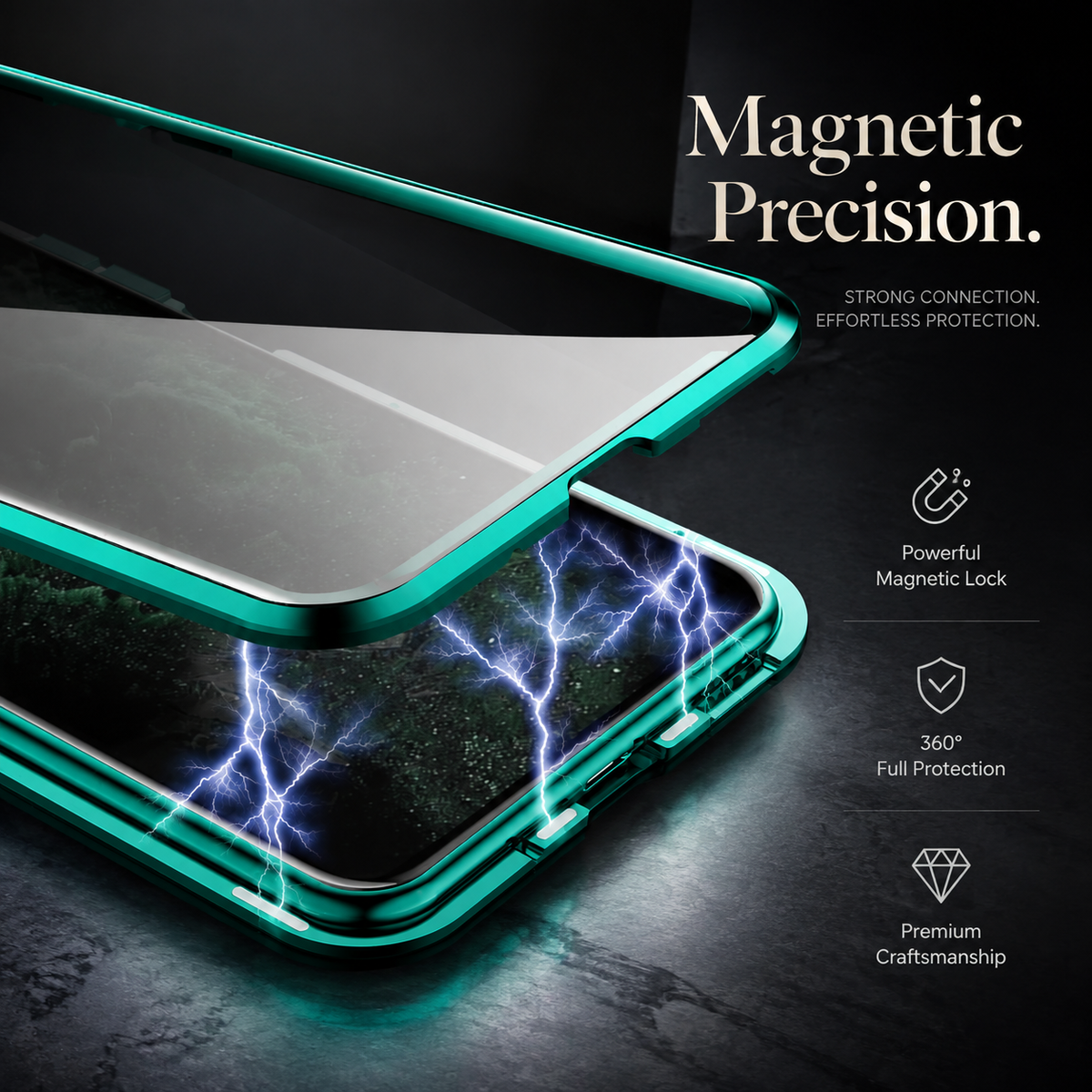Premium iPhone Case MagSafe Compatible Privacy Screen Tempered Glass Shockproof Protective Cover Full Body Camera Lens Protection Slim Design