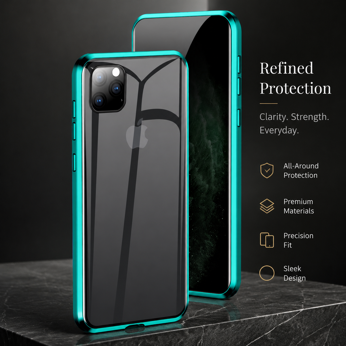 Premium iPhone Case MagSafe Compatible Privacy Screen Tempered Glass Shockproof Protective Cover Full Body Camera Lens Protection Slim Design