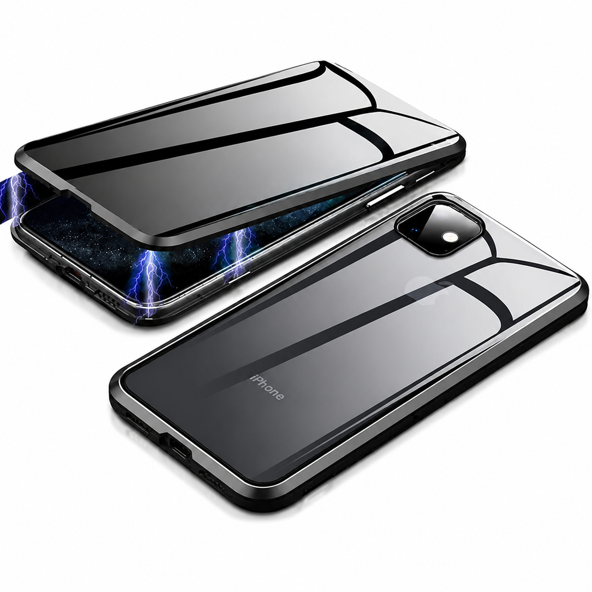 Premium iPhone Case MagSafe Compatible Privacy Screen Tempered Glass Shockproof Protective Cover Full Body Camera Lens Protection Slim Design