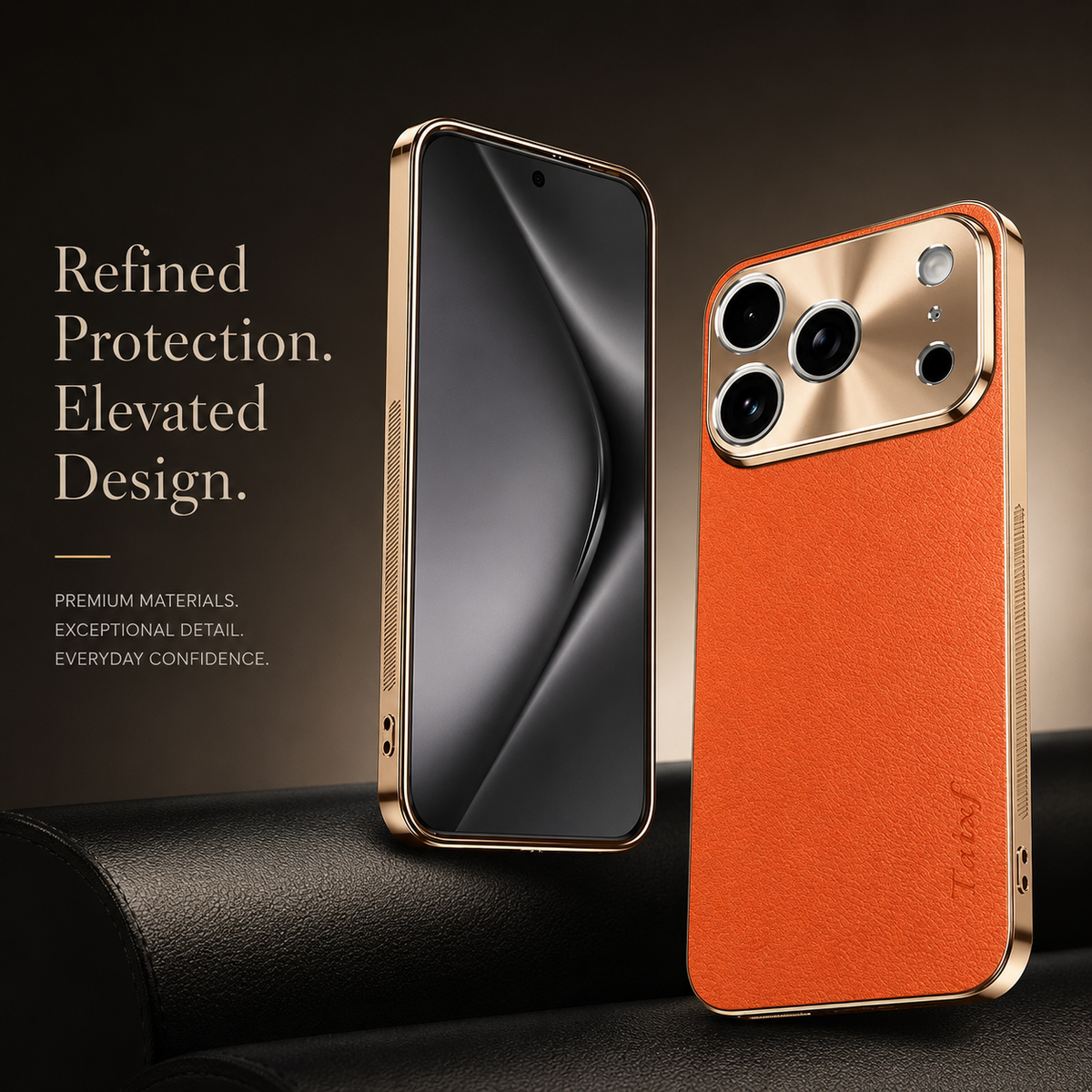 Premium iPhone Case MagSafe Compatible Protective Cover Lychee Texture Leather Back Electroplated Frame Shockproof Camera Lens Protection Full Coverage Slim Design