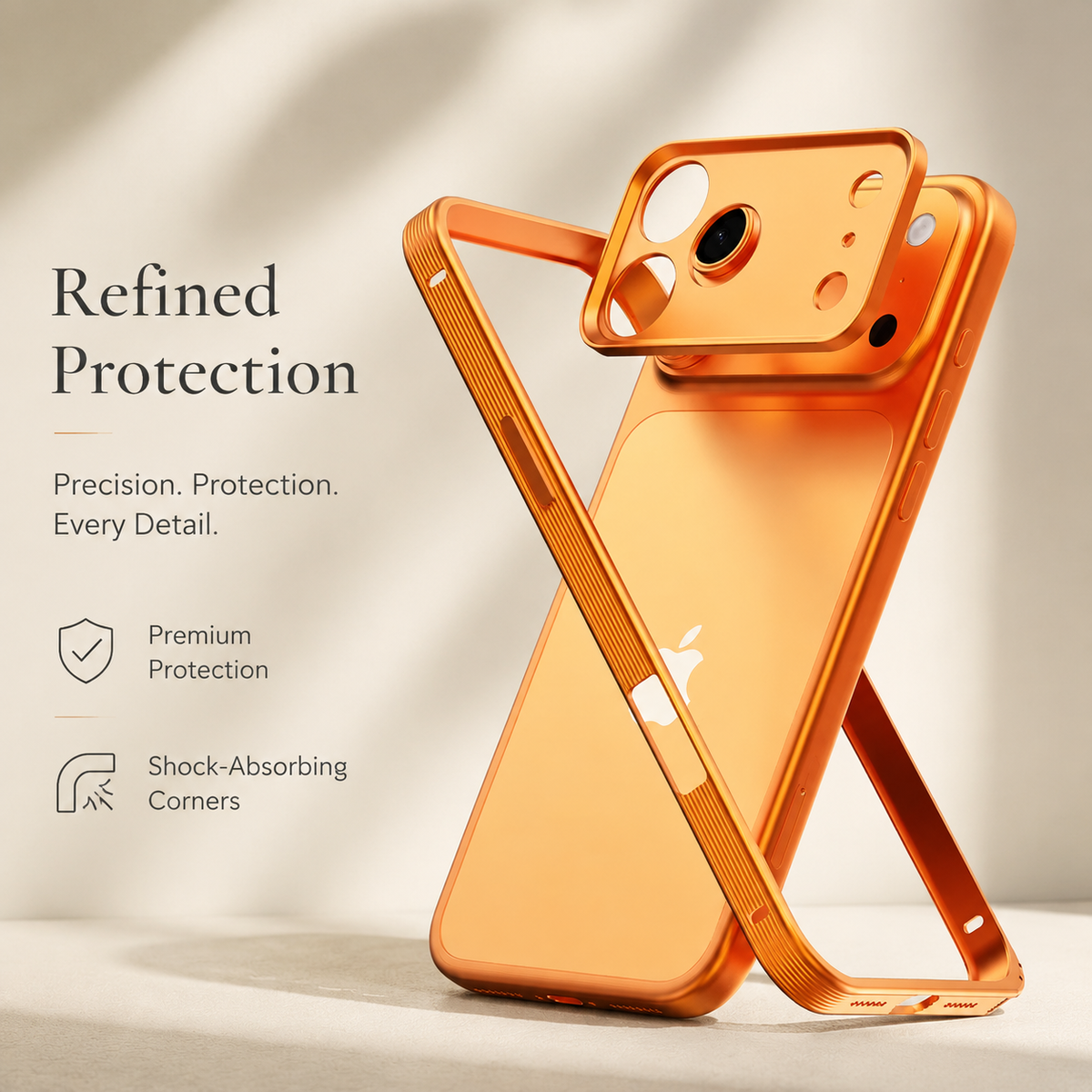 Premium iPhone Case MagSafe Compatible Protective Cover Metal Frame Heat Dissipation Design Anti Slip Grip Shockproof Camera Lens Protection Slim Structure