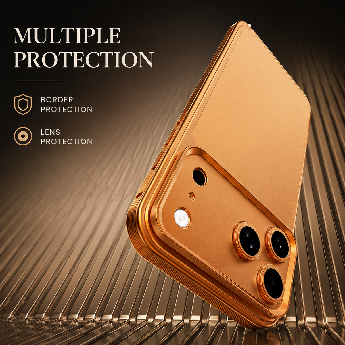 Premium iPhone Case MagSafe Compatible Protective Cover Metal Frame Heat Dissipation Design Anti Slip Grip Shockproof Camera Lens Protection Slim Structure