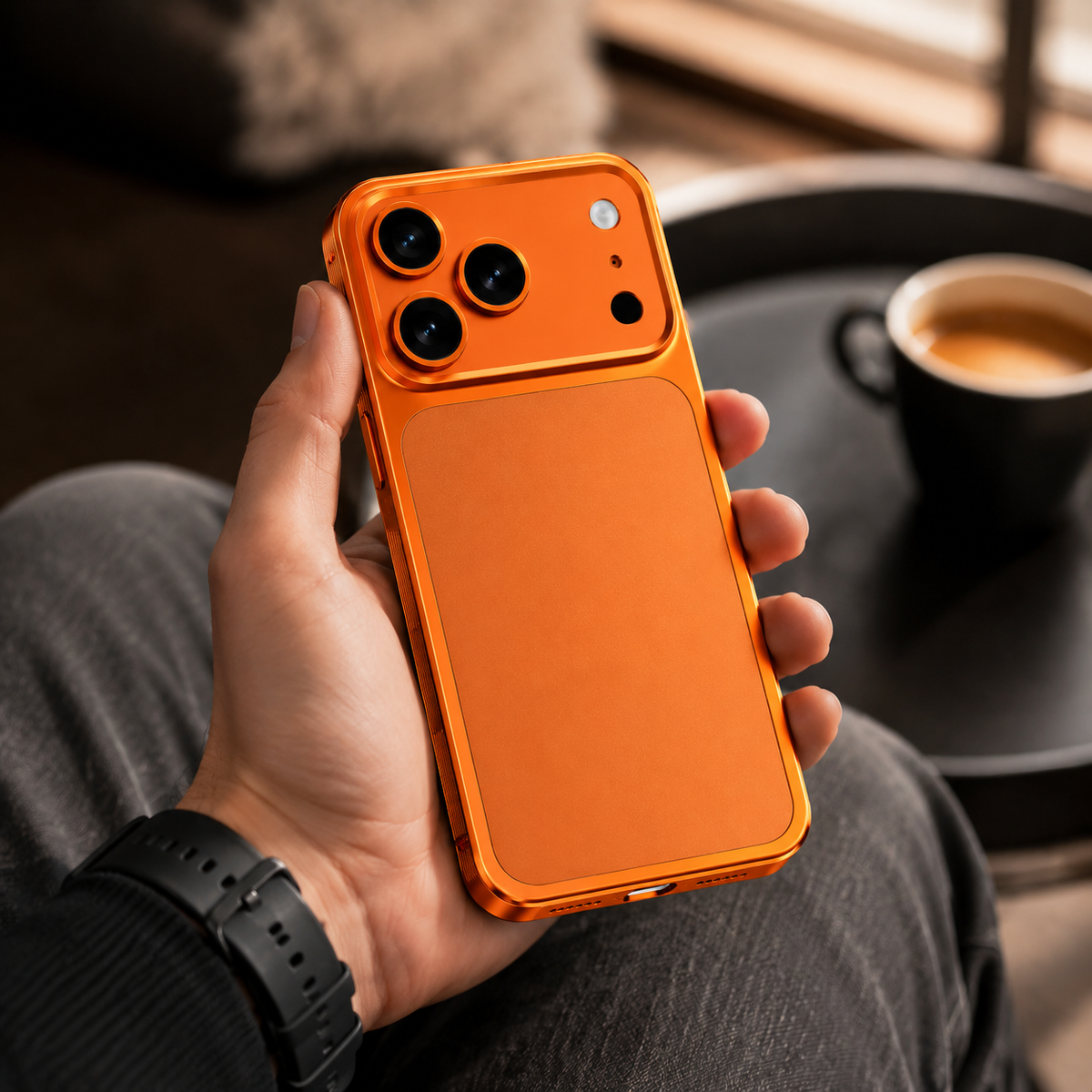 Premium iPhone Case MagSafe Compatible Protective Cover Metal Frame Heat Dissipation Design Anti Slip Grip Shockproof Camera Lens Protection Slim Structure