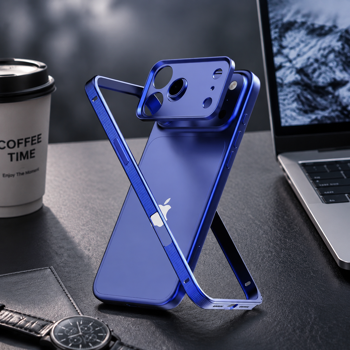 Premium iPhone Case MagSafe Compatible Protective Cover Metal Frame Heat Dissipation Design Anti Slip Grip Shockproof Camera Lens Protection Slim Structure