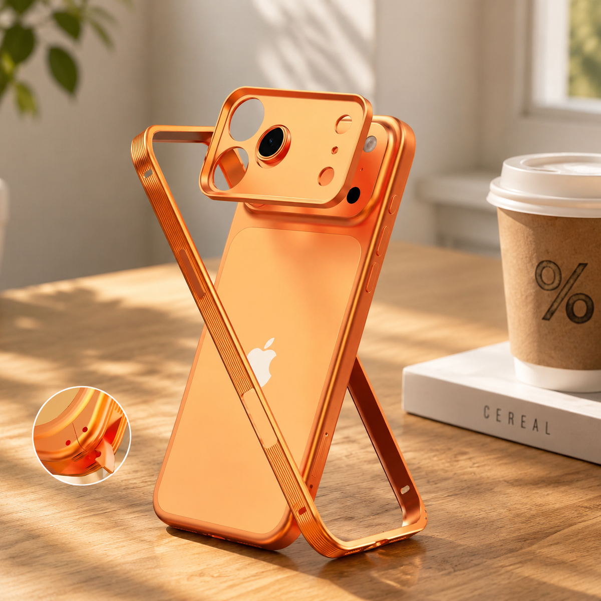 Premium iPhone Case MagSafe Compatible Protective Cover Metal Frame Heat Dissipation Design Anti Slip Grip Shockproof Camera Lens Protection Slim Structure