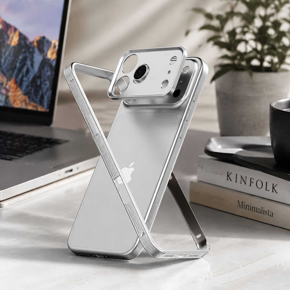 Premium iPhone Case MagSafe Compatible Protective Cover Metal Frame Heat Dissipation Design Anti Slip Grip Shockproof Camera Lens Protection Slim Structure