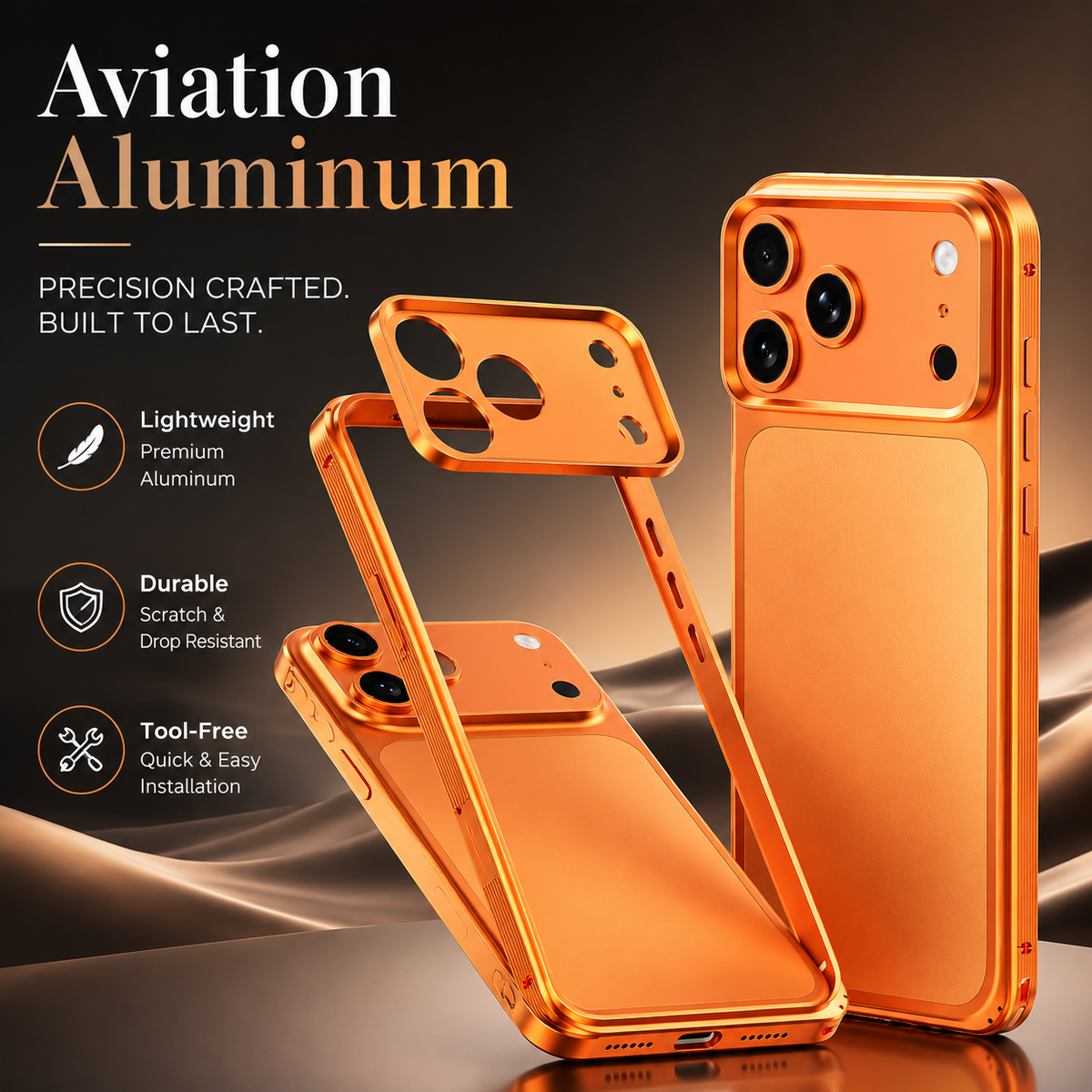 Premium iPhone Case MagSafe Compatible Protective Cover Metal Frame Heat Dissipation Design Anti Slip Grip Shockproof Camera Lens Protection Slim Structure