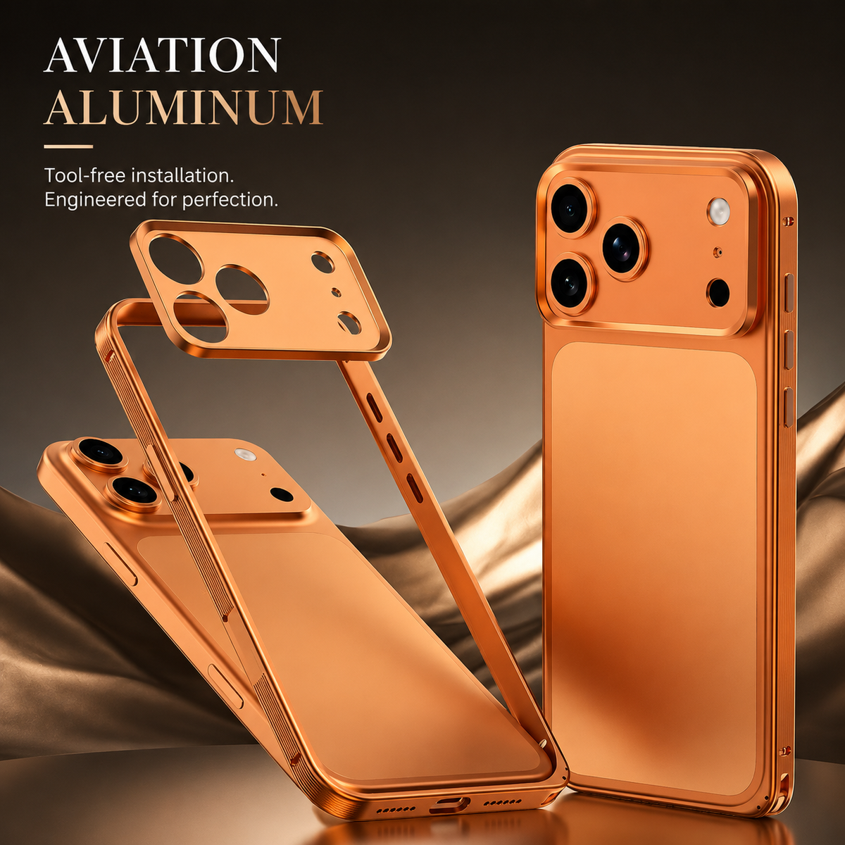 Premium iPhone Case MagSafe Compatible Protective Cover Metal Frame Heat Dissipation Design Anti Slip Grip Shockproof Camera Lens Protection Slim Structure