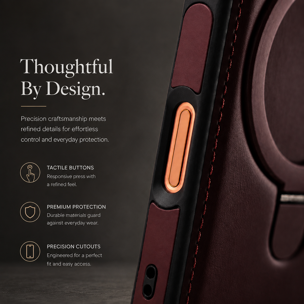 Premium iPhone Case MagSafe Compatible Retro Leather Protective Cover Invisible Kickstand Shockproof Slim Business Full Coverage Camera Lens Guard Design