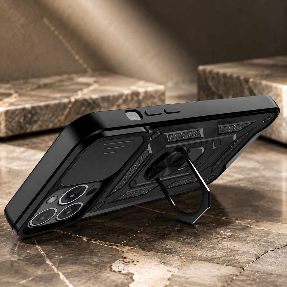 Premium iPhone Case MagSafe Compatible Rugged Armor Card Holder Cover Kickstand Shockproof Protection Camera Lens Guard Slim Magnetic Heavy Duty Design