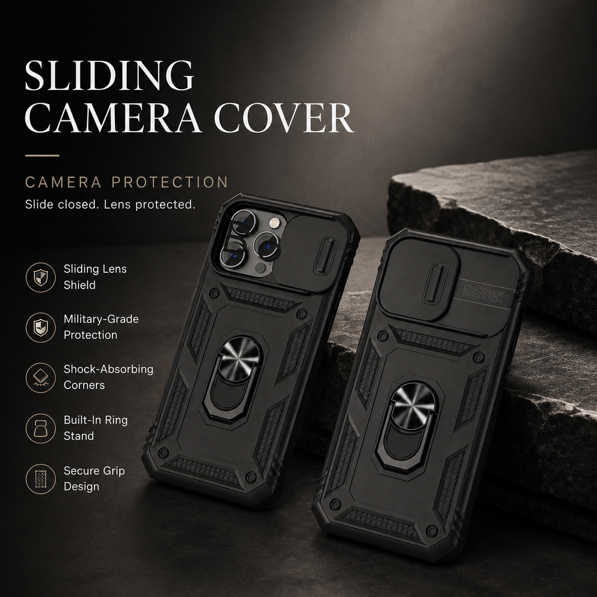 Premium iPhone Case MagSafe Compatible Rugged Armor Card Holder Cover Kickstand Shockproof Protection Camera Lens Guard Slim Magnetic Heavy Duty Design