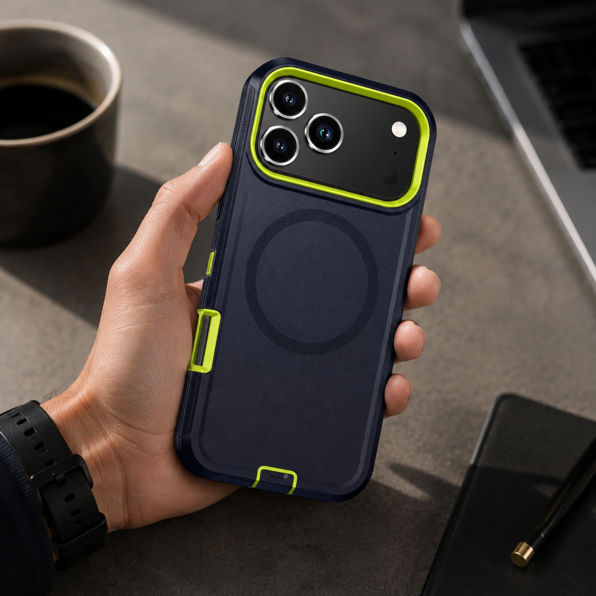 Premium iPhone Case MagSafe Compatible Rugged Armor Shockproof Protective Cover PC TPU Anti Slip Camera Protection Anti Scratch Reinforced Defender
