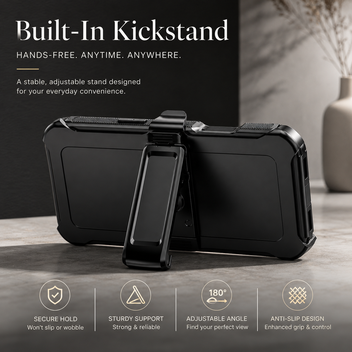 Premium iPhone Case MagSafe Compatible Rugged Holster Cover 3 Layer Shockproof Protection Heavy Duty Armor Belt Clip Camera Lens Guard Durable Design