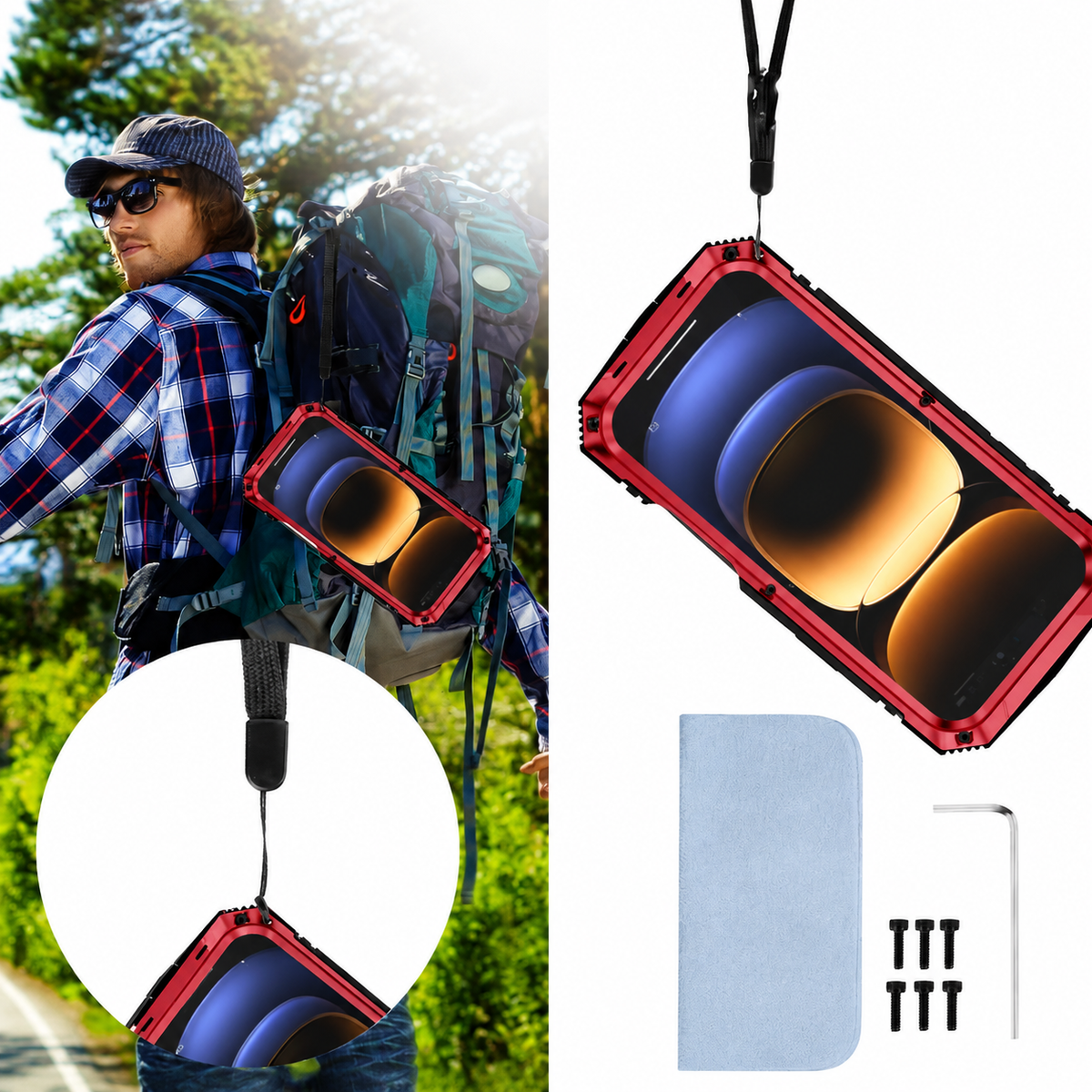 Premium iPhone Case MagSafe Compatible Rugged Metal Armor Shockproof Protective Cover Full Body Slide Camera Cover Tempered Glass Screen Heavy Duty Design