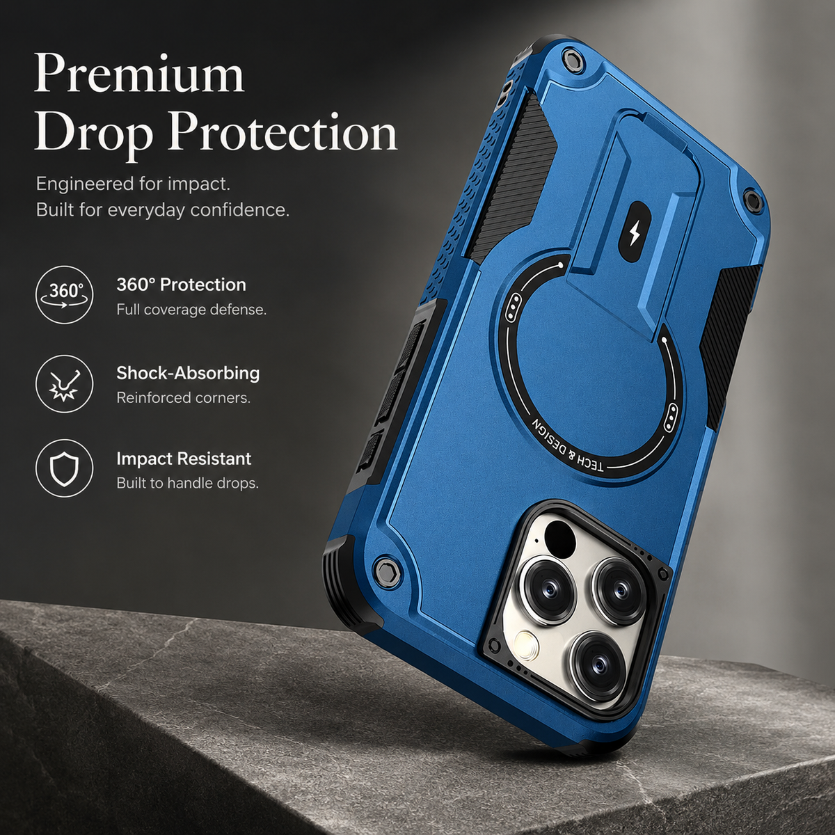 Premium iPhone Case MagSafe Compatible Rugged Shockproof Cover Kickstand Lanyard Dual Layer Protective Case Anti Scratch Full Coverage Secure Grip
