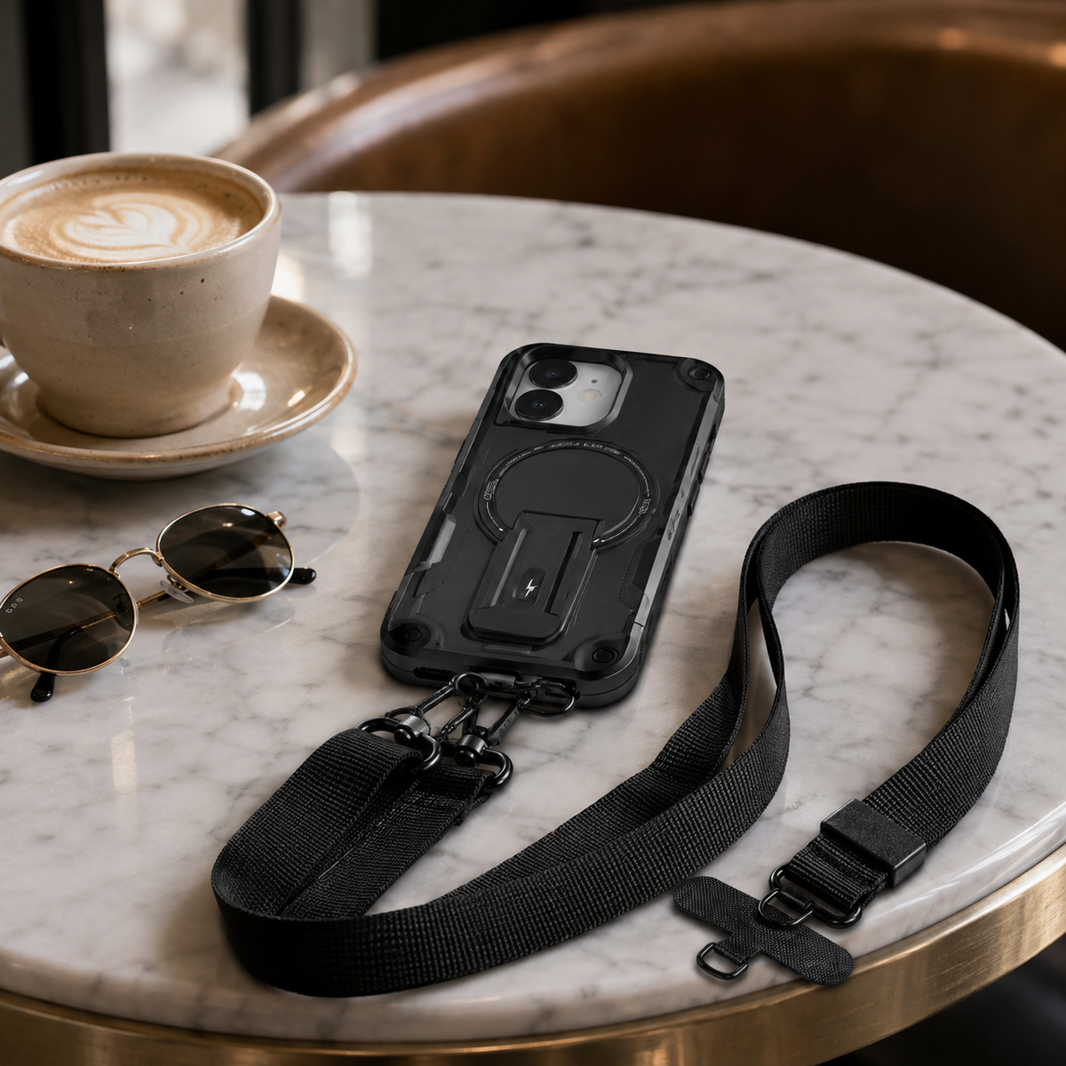 Premium iPhone Case MagSafe Compatible Rugged Shockproof Cover Kickstand Lanyard Dual Layer Protective Case Anti Scratch Full Coverage Secure Grip