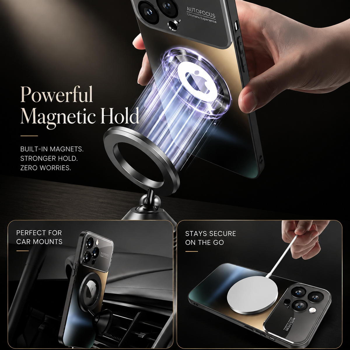 Premium iPhone Case MagSafe Compatible Shockproof Protective Cover Glass Back Camera Lens Protection Anti Fingerprint Slim Magnetic Anti Scratch Clear