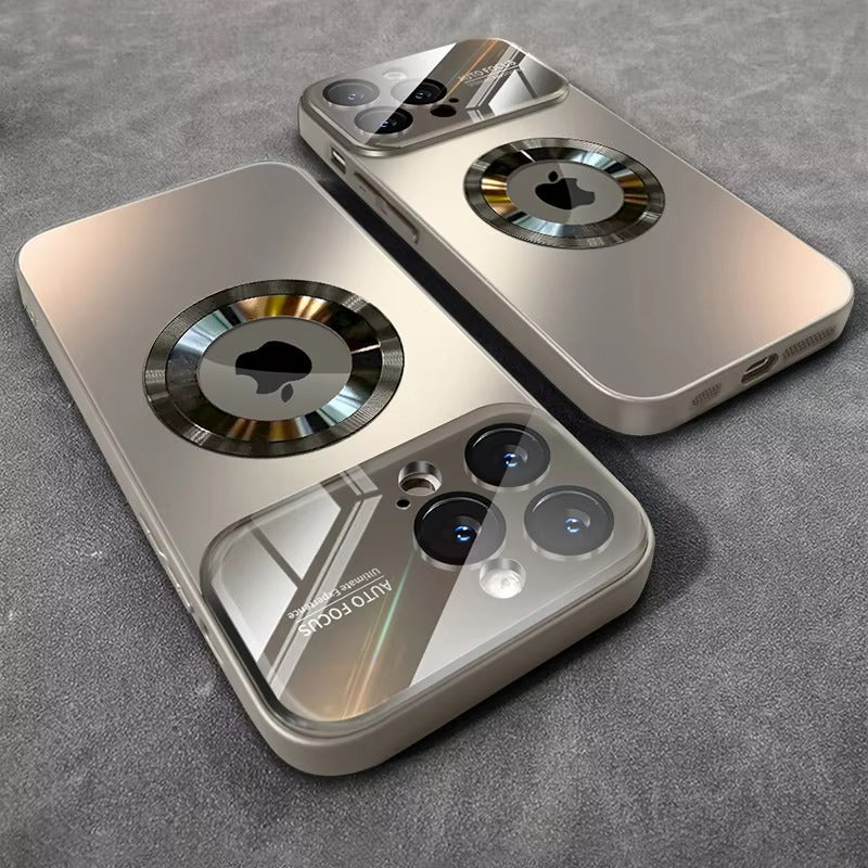 Premium iPhone Case MagSafe Compatible Shockproof Protective Cover Glass Back Camera Lens Protection Anti Fingerprint Slim Magnetic Anti Scratch Clear
