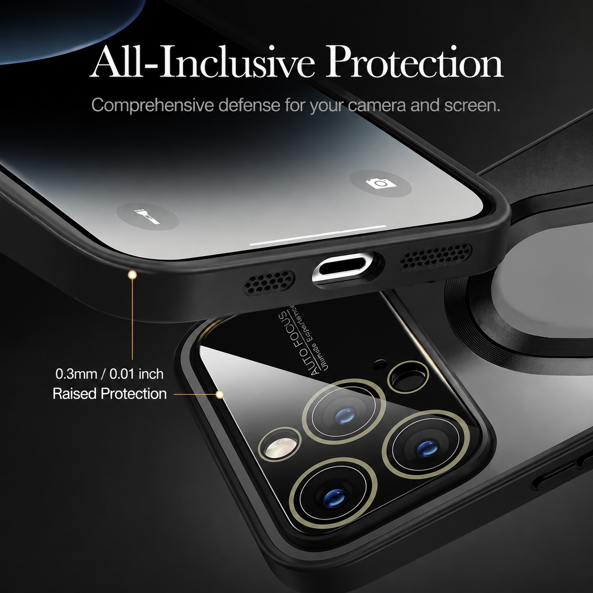 Premium iPhone Case MagSafe Compatible Shockproof Protective Cover Glass Back Camera Lens Protection Anti Fingerprint Slim Magnetic Anti Scratch Clear
