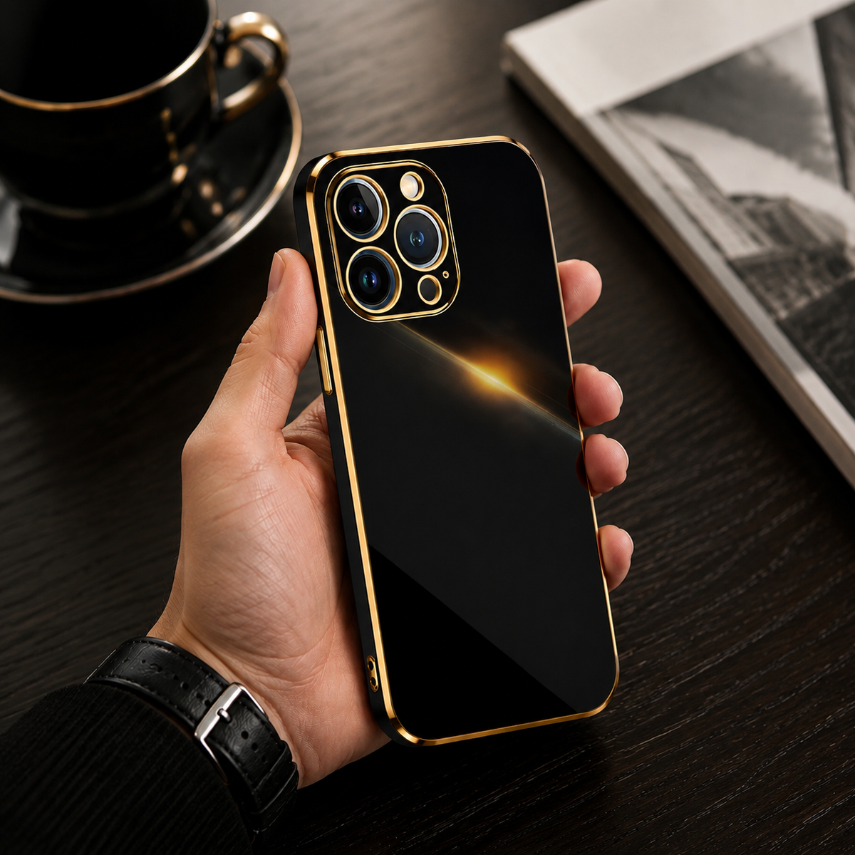 Premium iPhone Case MagSafe Compatible Silicone Shockproof Protective Cover Glossy Square Texture Camera Lens Protection Slim Design Soft Grip