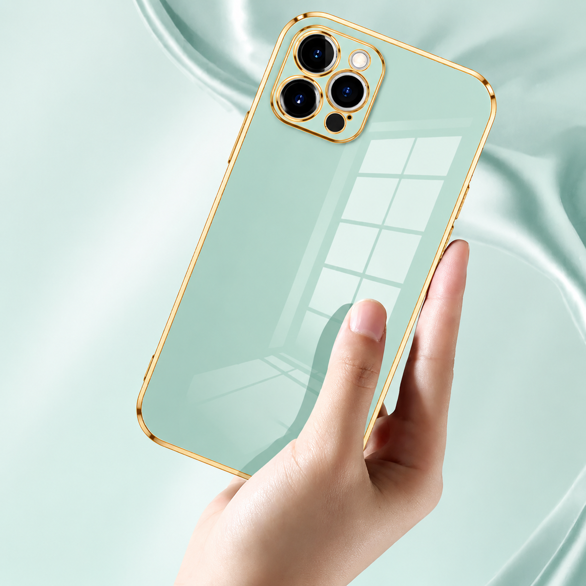 Premium iPhone Case MagSafe Compatible Silicone Shockproof Protective Cover Glossy Square Texture Camera Lens Protection Slim Design Soft Grip
