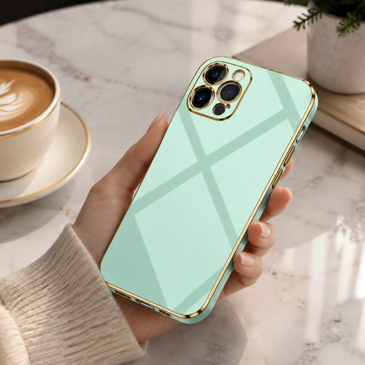 Premium iPhone Case MagSafe Compatible Silicone Shockproof Protective Cover Glossy Square Texture Camera Lens Protection Slim Design Soft Grip