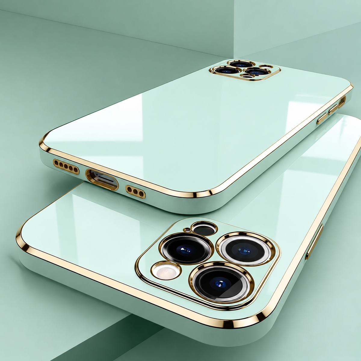 Premium iPhone Case MagSafe Compatible Silicone Shockproof Protective Cover Glossy Square Texture Camera Lens Protection Slim Design Soft Grip