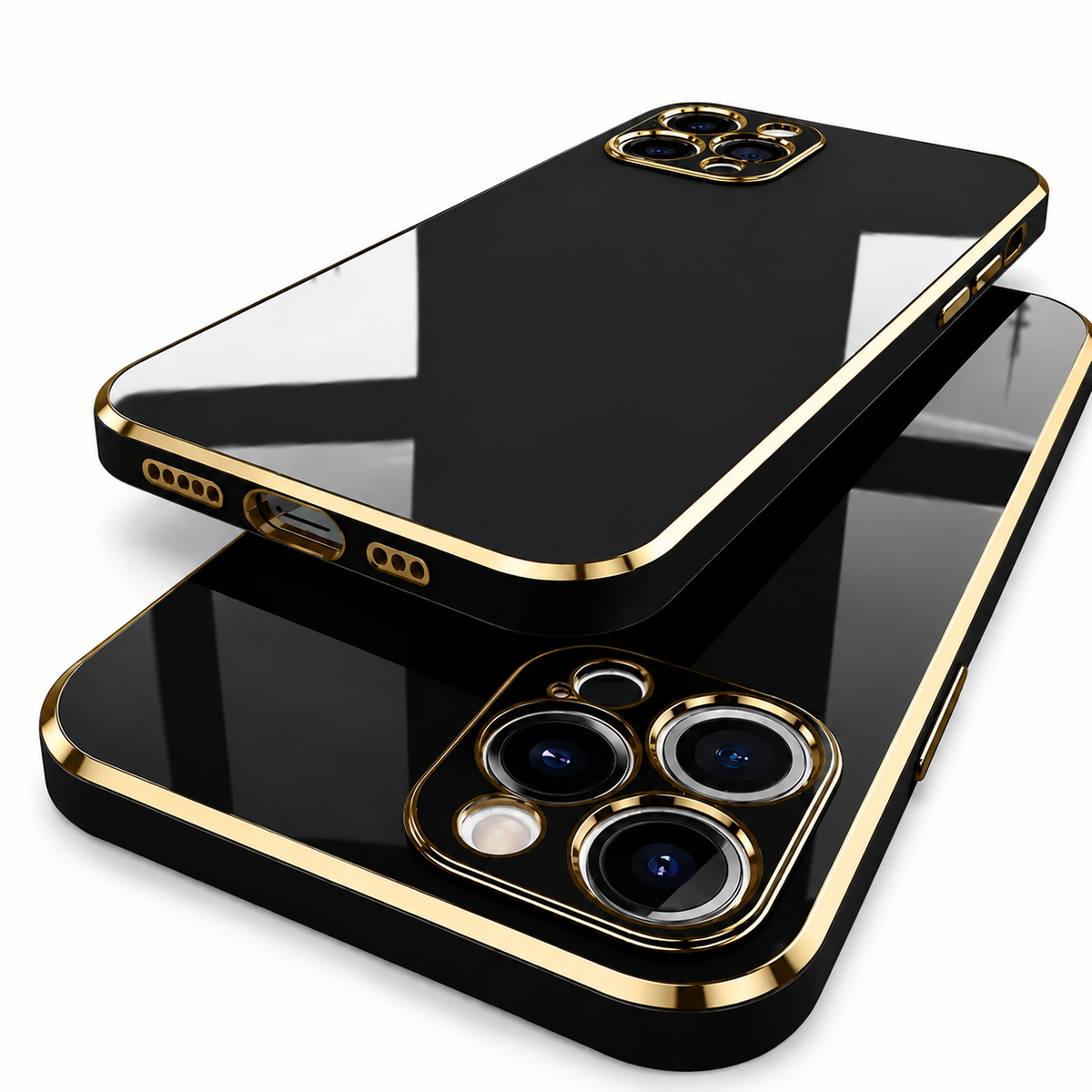 Premium iPhone Case MagSafe Compatible Silicone Shockproof Protective Cover Glossy Square Texture Camera Lens Protection Slim Design Soft Grip
