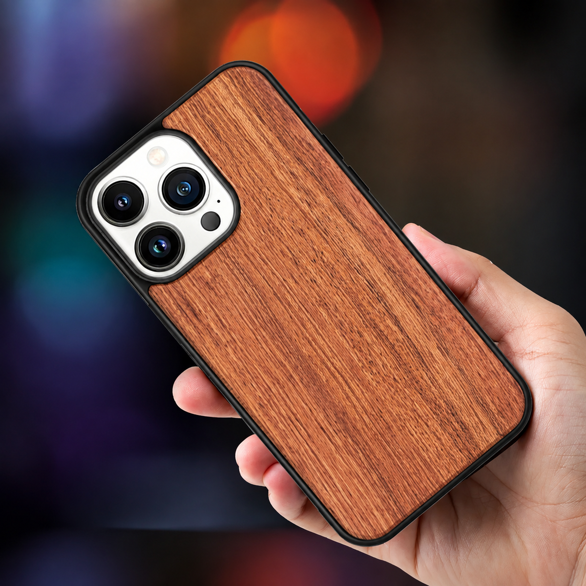 Premium iPhone Case MagSafe Compatible Solid Bamboo Wood Shockproof Protective Cover Hard Back Camera Lens Protection Slim Natural Design