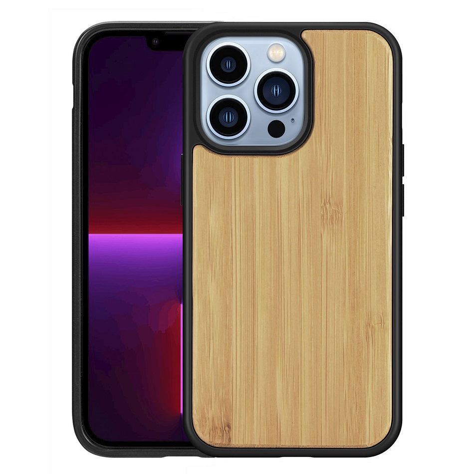 Premium iPhone Case MagSafe Compatible Solid Bamboo Wood Shockproof Protective Cover Hard Back Camera Lens Protection Slim Natural Design