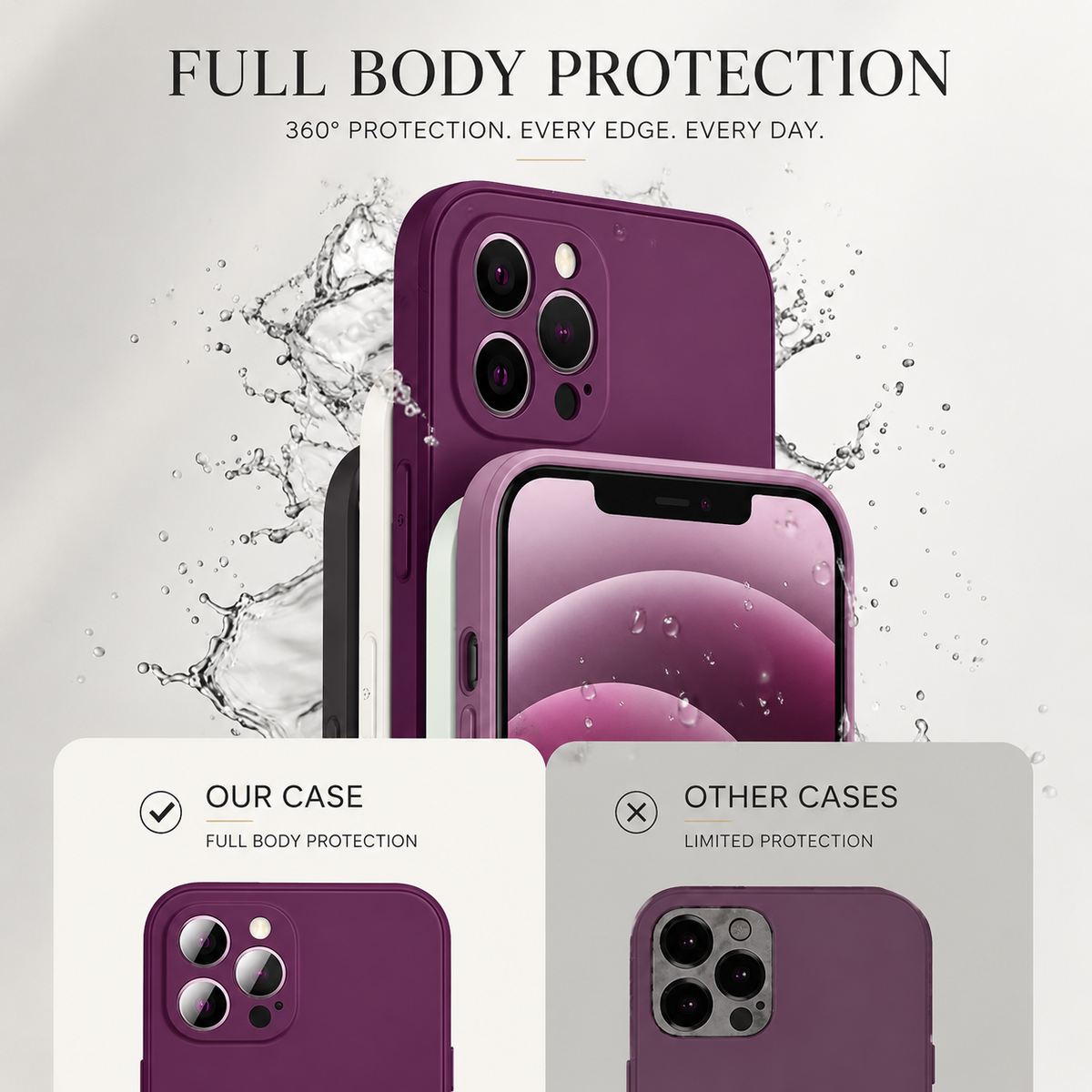 Premium iPhone Case MagSafe Compatible Square Liquid Silicone Shockproof Protective Cover Camera Lens Protection Slim Design Soft Touch Grip