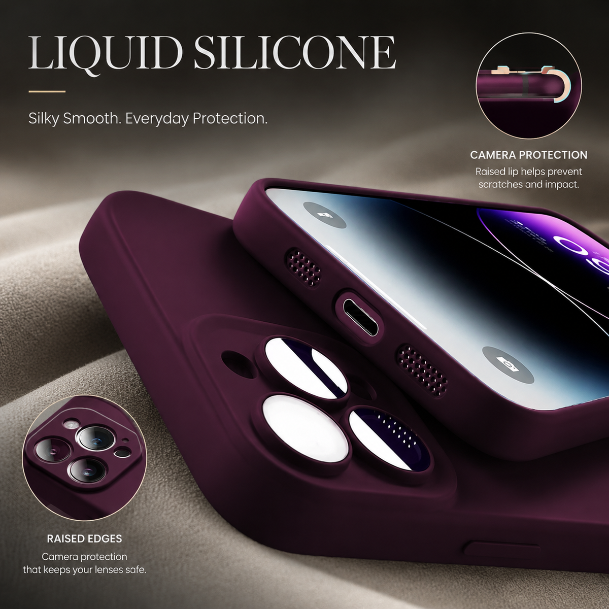 Premium iPhone Case MagSafe Compatible Square Liquid Silicone Shockproof Protective Cover Camera Lens Protection Slim Design Soft Touch Grip