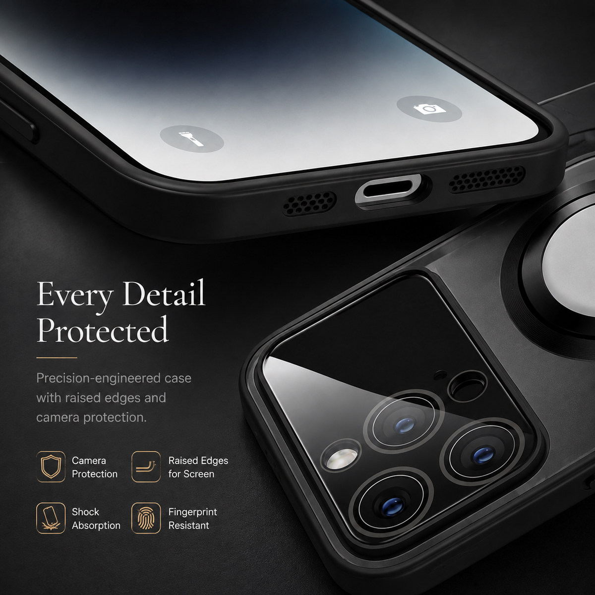 Premium iPhone Case MagSafe Compatible Tempered Glass Cover Shockproof Protective Design Camera Lens Protection Slim Magnetic Anti Scratch Hard Back