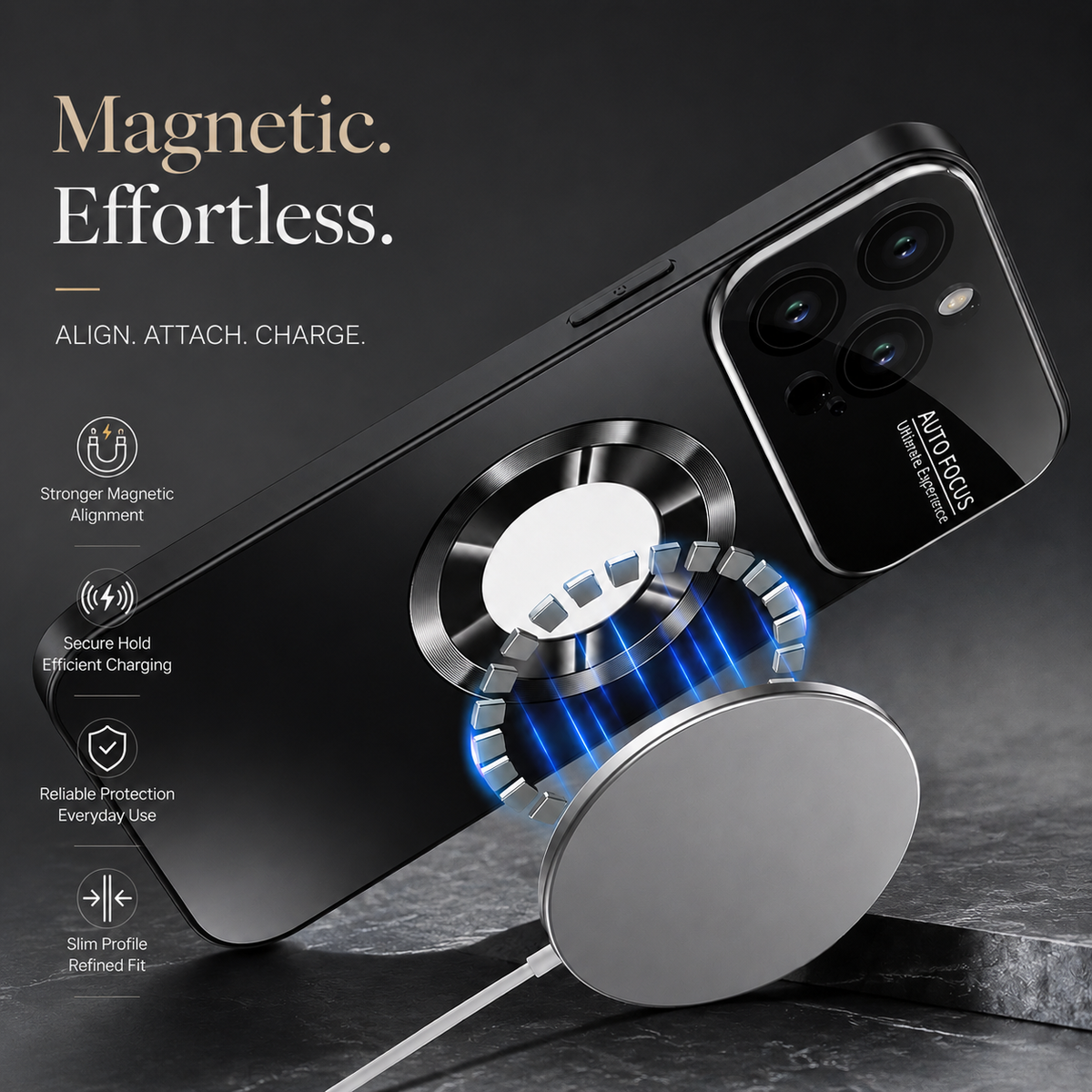 Premium iPhone Case MagSafe Compatible Tempered Glass Cover Shockproof Protective Design Camera Lens Protection Slim Magnetic Anti Scratch Hard Back