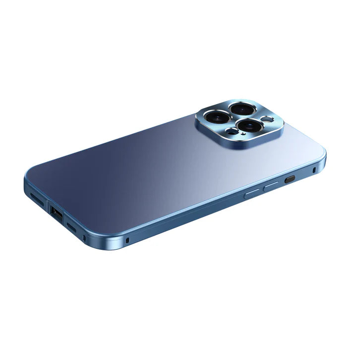 Premium iPhone Case MagSafe Compatible Titanium Alloy Frame Shockproof Protective Cover Camera Lens Protection Ultra Thin Frosted Anti Fingerprint Matte