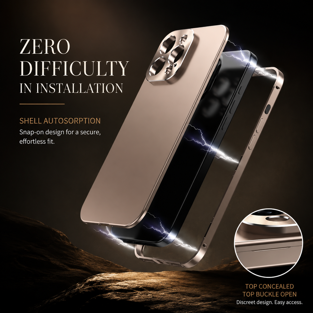 Premium iPhone Case MagSafe Compatible Titanium Alloy Frame Shockproof Protective Cover Camera Lens Protection Ultra Thin Frosted Anti Fingerprint Matte