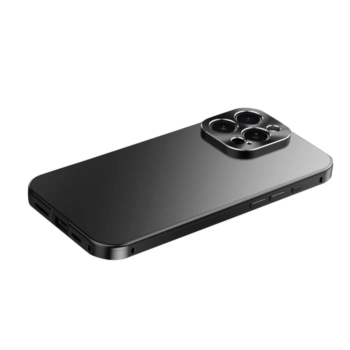 Premium iPhone Case MagSafe Compatible Titanium Alloy Frame Shockproof Protective Cover Camera Lens Protection Ultra Thin Frosted Anti Fingerprint Matte
