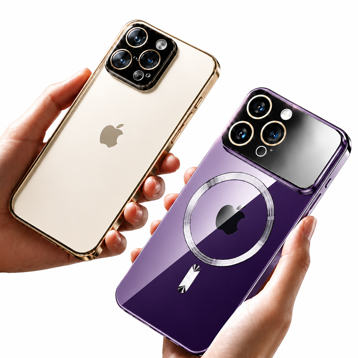 Premium iPhone Case MagSafe Compatible Transparent Protective Cover Camera Lens Protection Shockproof Clear Hard PC Back Ultra Thin Design